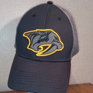 NHL 47 Nashville Predators Hockey Strapback Cap Hat Black Gray Preds NWOT OSFA